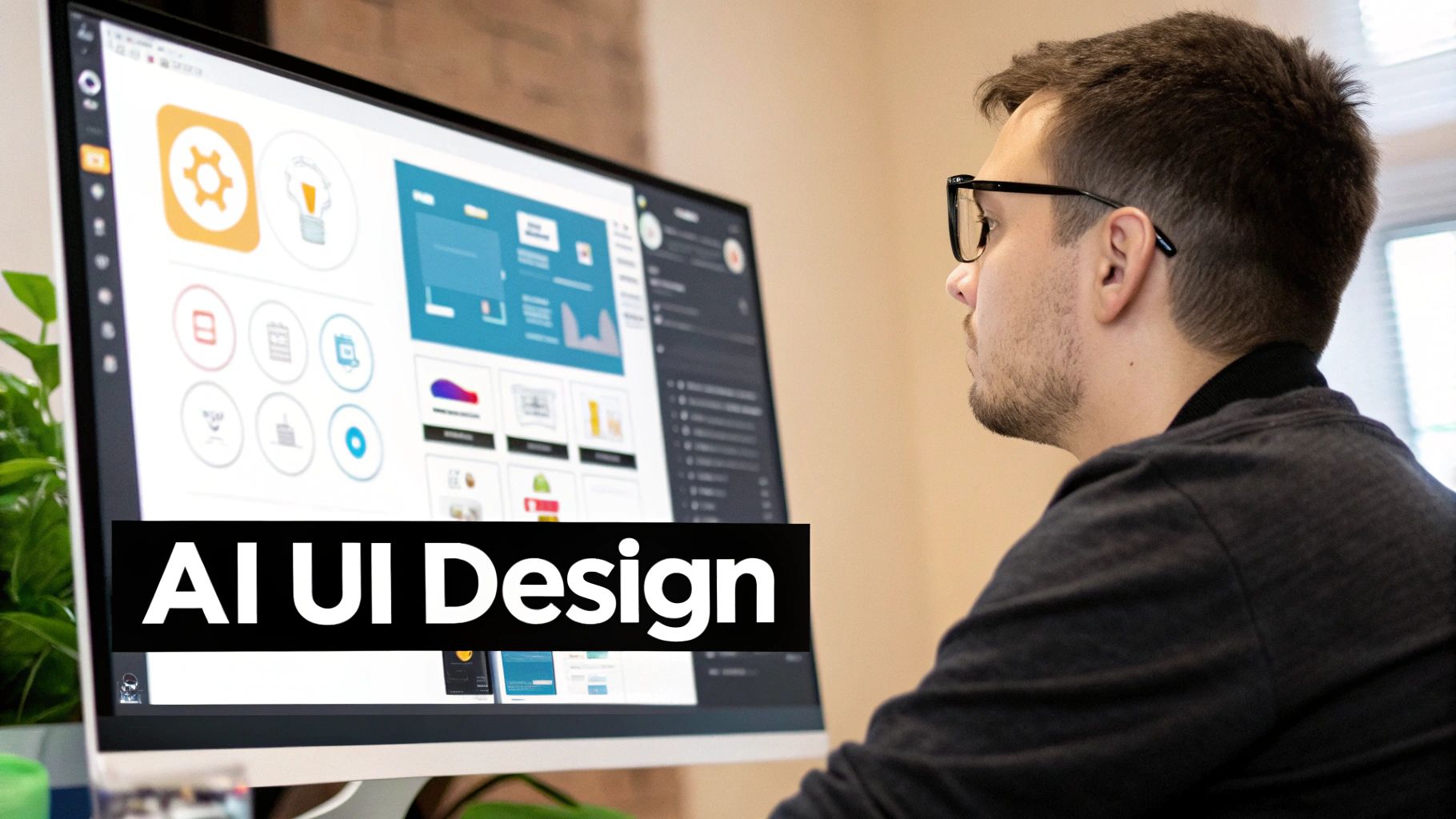 A founder reviewing an AI-generated app interface while collaborating to build an app with AI.