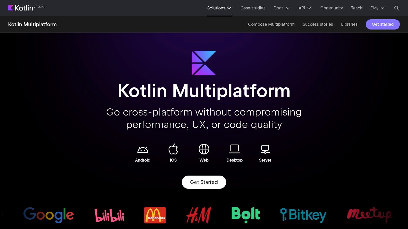 Kotlin Multiplatform project sharing business logic between Android and iOS targets with native UI on each