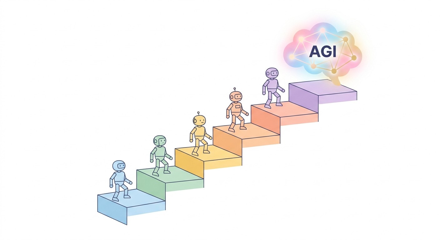 AI agents as stepping stones climbing toward AGI