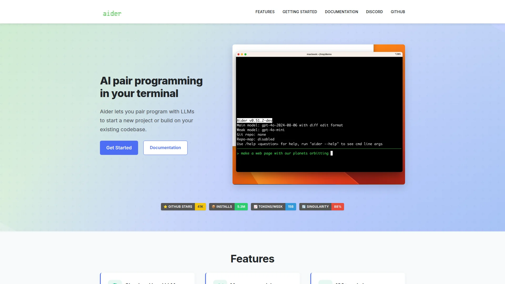 Aider terminal interface for an Aider vs Cursor comparison