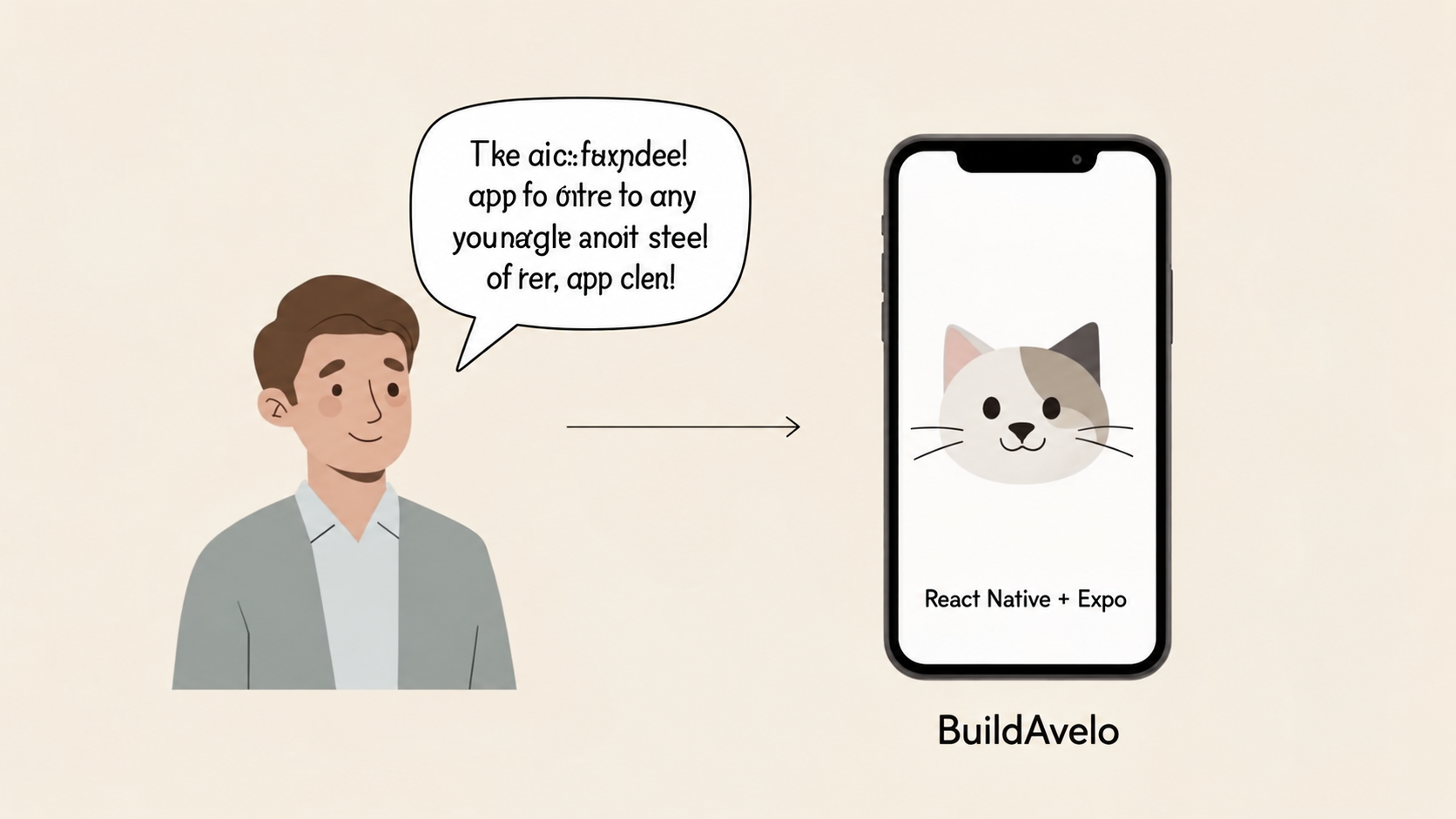 A man speaks about developing the BuildAvelo mobile app using React Native and Expo frameworks.
