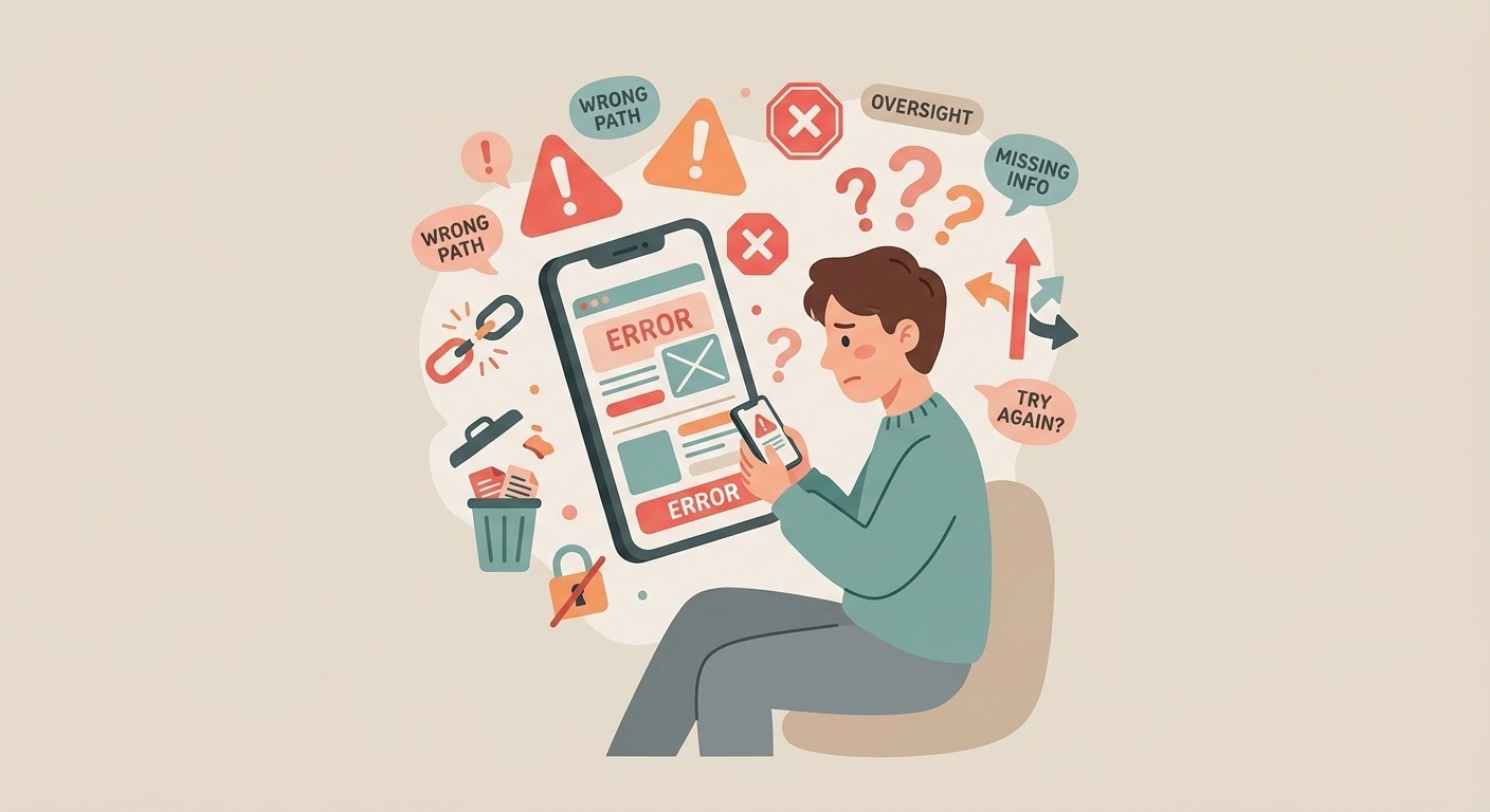 Common mistakes when you create an Android app with AI, shown as warning signs around a phone