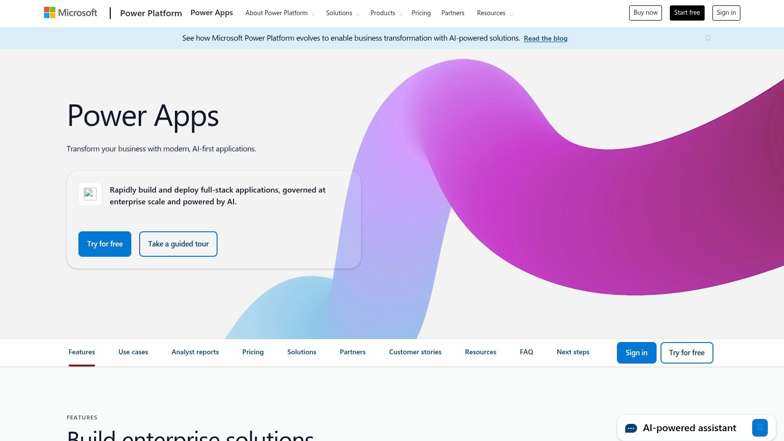 Microsoft Power Apps AI Builder dashboard with prebuilt AI models for document processing