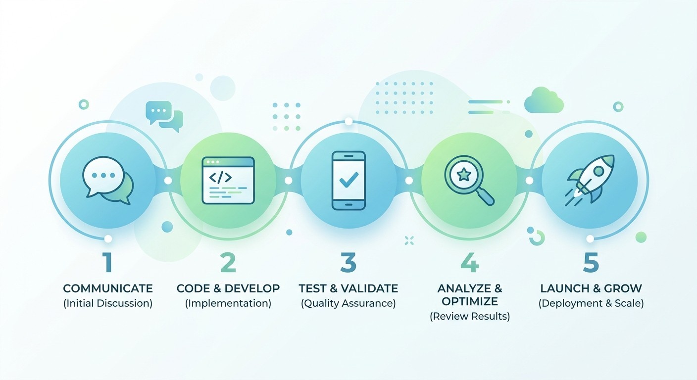 Workflow for creating an Android app with AI: describe it, generate the code, test it, fix it and launch