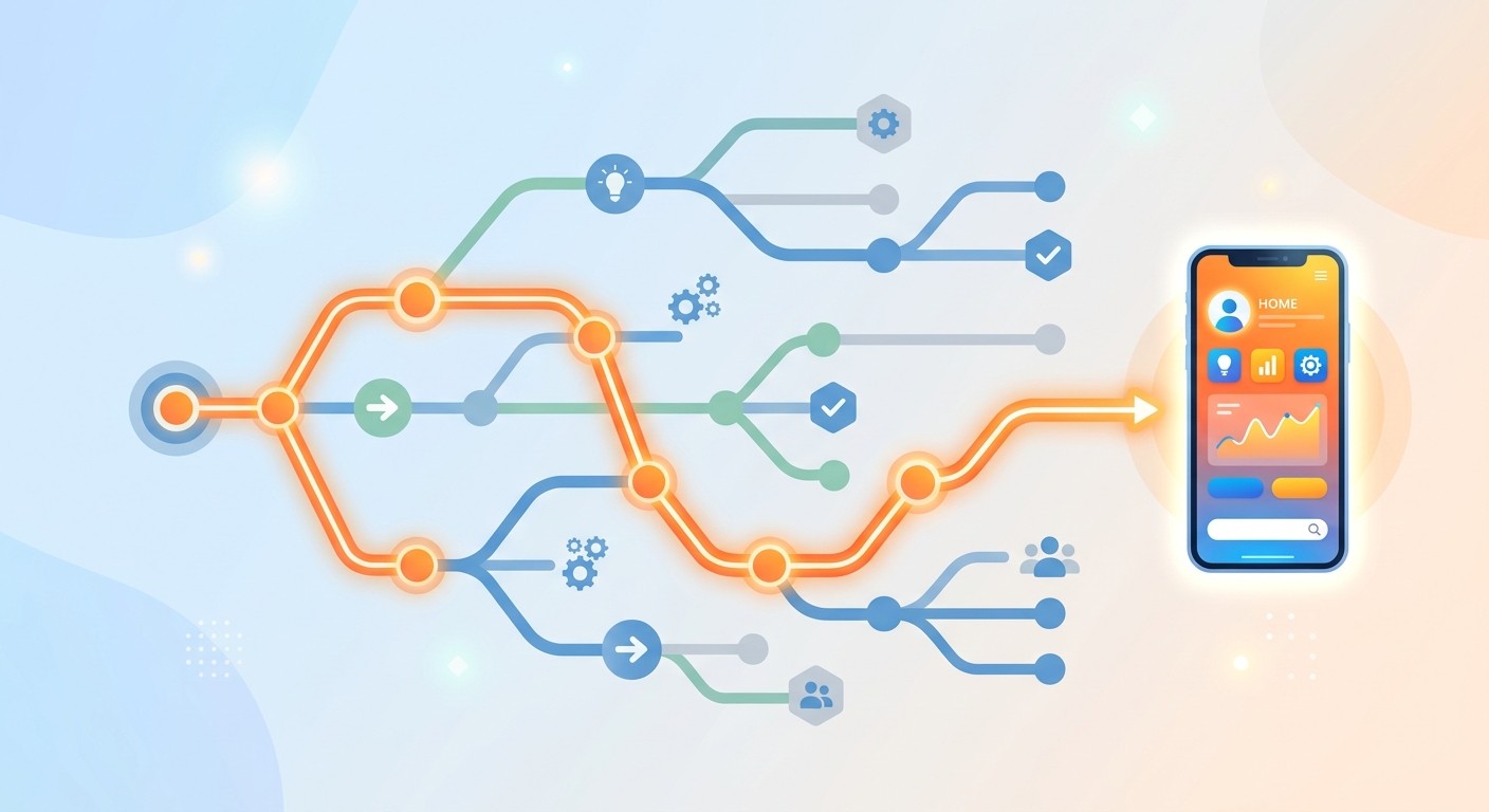 Decision path illustration showing when to choose BuildAvelo versus Claude Code