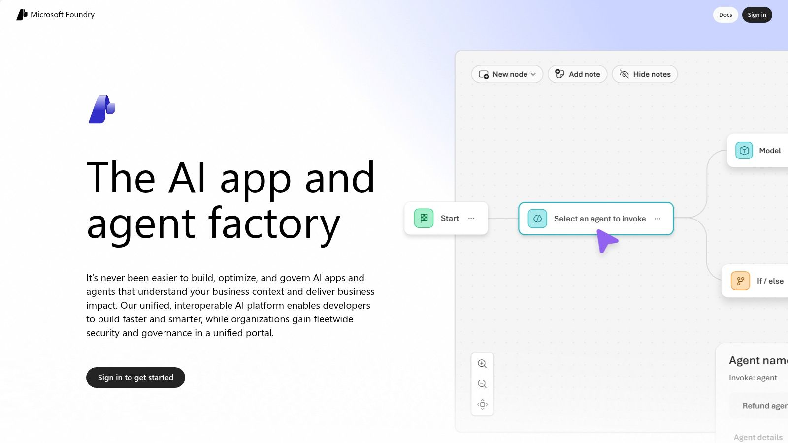 Azure AI Foundry browser-based studio interface for building and deploying AI models