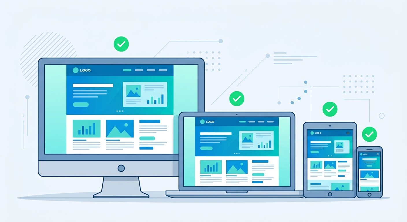 Testing a published website on a desktop, laptop, tablet and phone