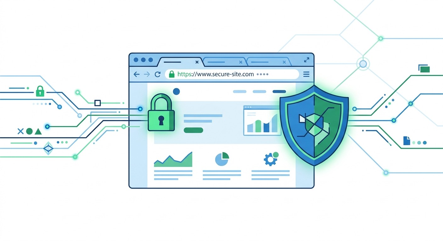 Browser padlock showing a published website served over HTTPS