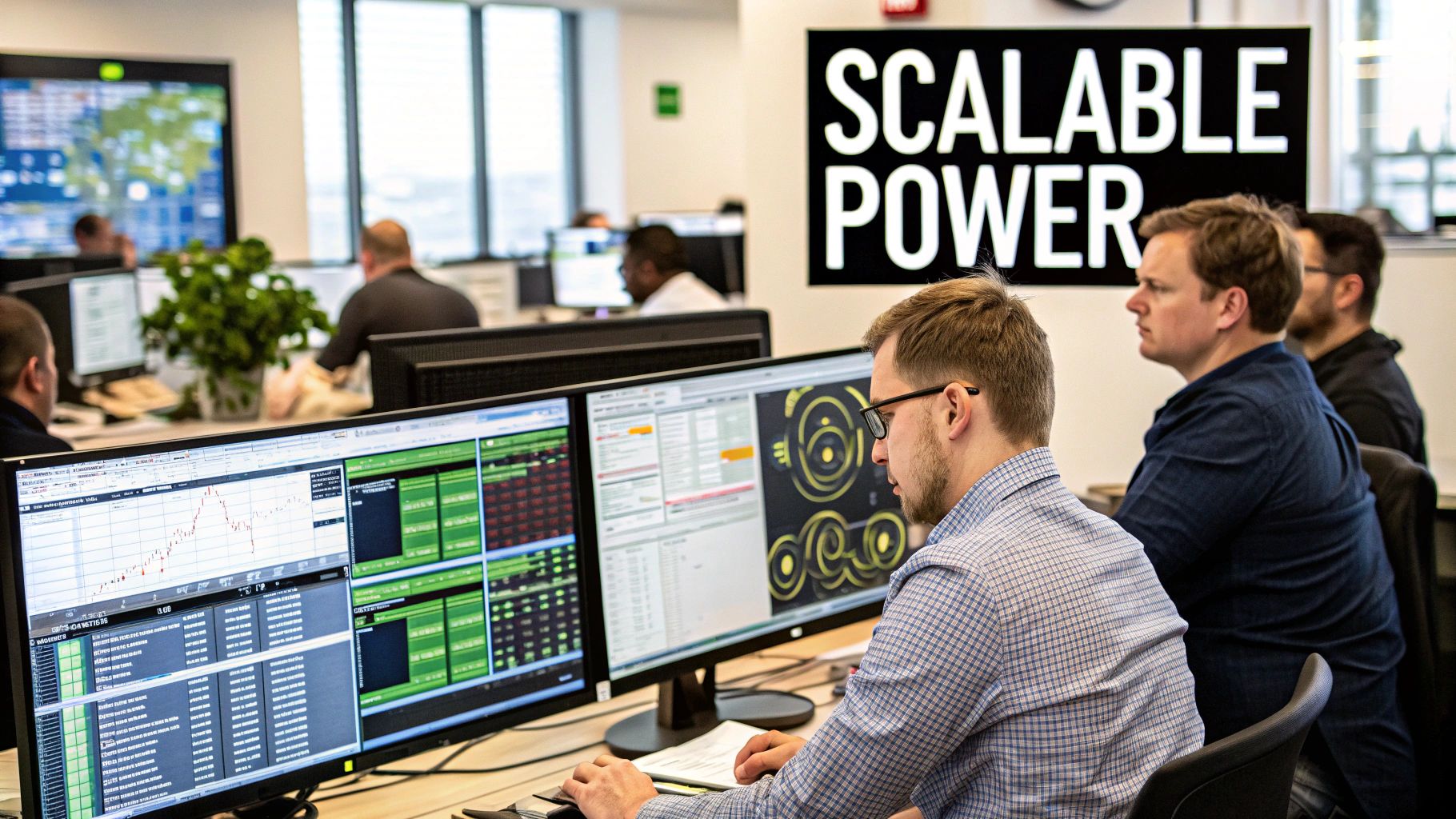 Database server infrastructure with active connections handling concurrent data requests