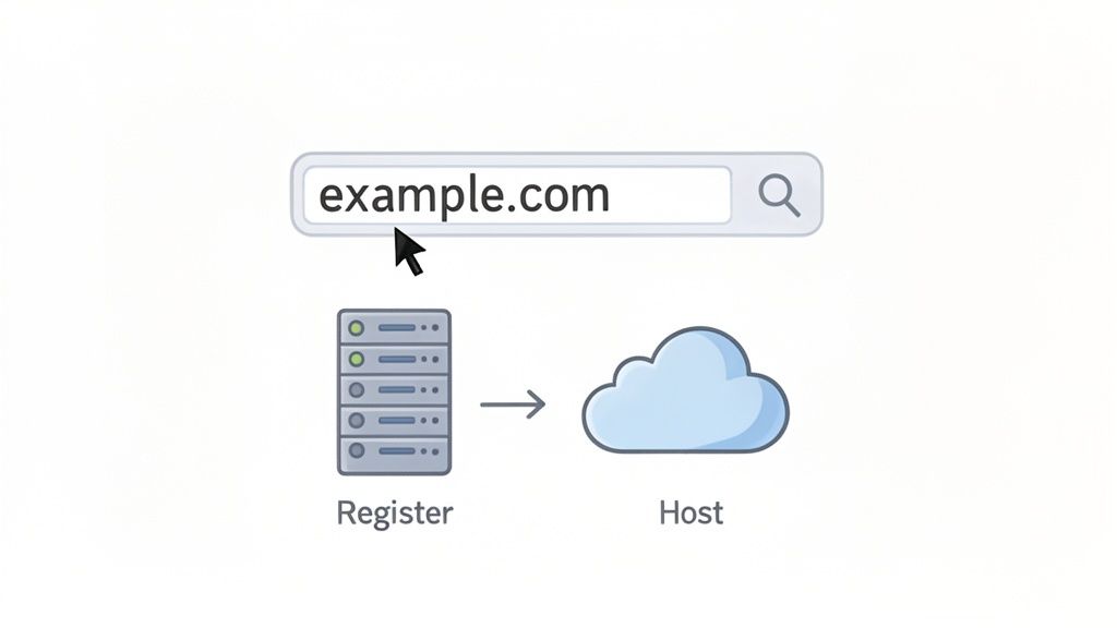 Registering a domain name and connecting it to web hosting